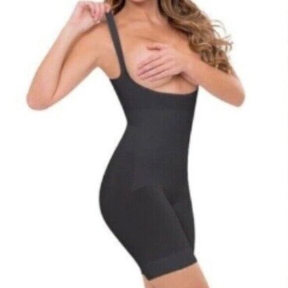 NWOT Body Shaper Sculpter Max Core Butt Lift Support OpenBust Mid Thigh XL Black - Picture 1 of 15